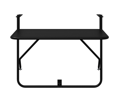 Mesa de balcón colgante plegable  negra de 60x40 cm en acero