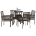Juego de Comedor de Jardín de 5 Piezas Marrón Polirratán