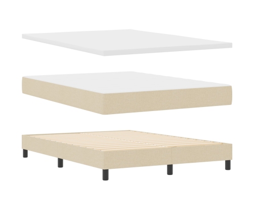 Marco de Cama  con Colchón Beige Tela 160 x 200 cm Colchón de cama