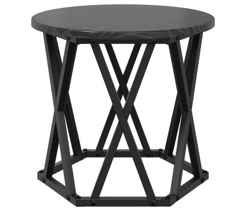 Mesas Laterales Apilables  3 pcs Negro Madera de Roble Ingenierizada