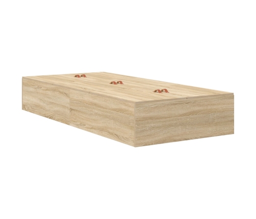 Cama con almacenamiento  Roble Sonoma Madera sólida, Madera compuesta