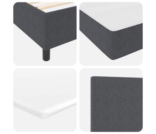 Cama con Caja de Resortes con Colchón Gris Oscuro 140x200 cm Tela de Corduroy