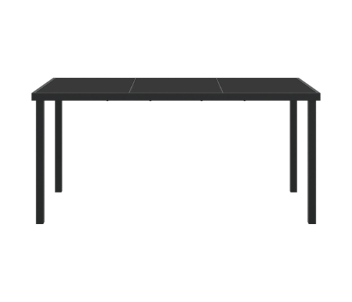 Mesa de Jardín  Negra 160x80x73 cm Vidrio Templado