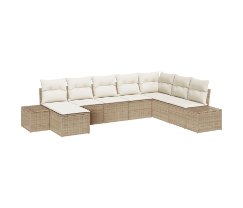 Conjunto de Sofá de Jardín  Juego de 8 Beige y crema