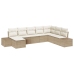 Conjunto de Sofá de Jardín  Juego de 8 Beige y crema