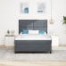 Cama Box Spring  con colchón Gris Oscuro 140x200 cm Terciopelo