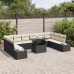 Set de Sofás de Jardín  11 Piezas Cojines crema, marco negro