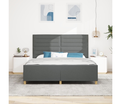 Estructura de Cama  Gris Oscuro 180x200 cm Tela