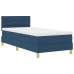 Cama con Base con Colchón Azul 90x200 cm Tela