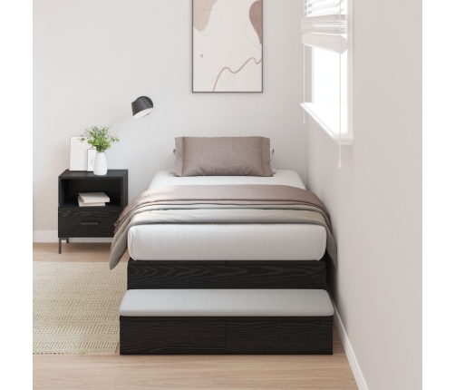 Estructura de Cama con Almacenamiento  Roble Negro Madera Elaborada