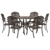 Juego de comedor de jardín de 7 piezas de  en aluminio fundido bronce