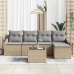 Conjunto de Sofá de Jardín  Set de 6 Beige Ratán de Polietileno