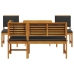Set de Comedor de Jardín de 5 Piezas con Cojines de Madera de Acacia