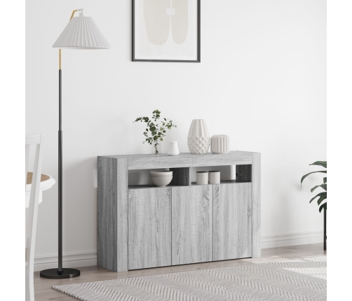 Aparador Gris sonoma Madera compuesta 116 x 30 x 75 cm Aparador