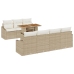 Set de Comedor de Jardín de 8 Piezas con Cojines Beige Ratán Acacia