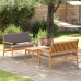 Set de Sofá de Jardín de 3 Piezas con Cojines de Madera Maciza de Acacia
