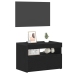 Mueble de TV  con luces LED Negro Roble 60x35x40 cm de madera