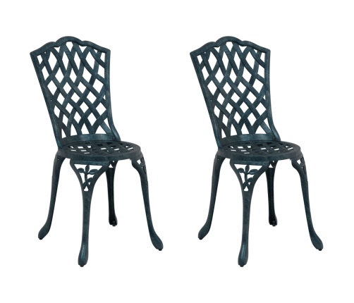 Sillas de jardín  2 pcs Verde de aluminio fundido