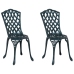 Sillas de jardín  2 pcs Verde de aluminio fundido