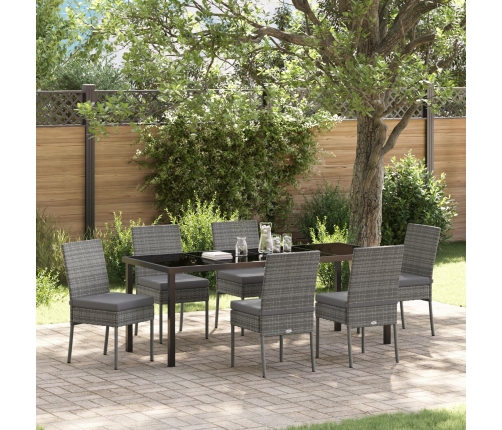 Conjunto de Comedor de Jardín  de 7 Piezas Gris Poliratán