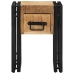 Mesa Auxiliar  con Cajón Negra 30x30x40 cm de Madera Maciza de Mango