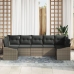 Set de sofá de jardín de 7 piezas con cojines Gris Poliratán