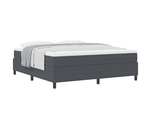 Cama con somier  con colchón gris oscuro super king tela de corduroy