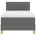 Cama con Box Spring  con Colchón Gris Oscuro 90x200 cm Tela