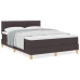 Cama Box Spring  con Colchón Marrón Oscuro 160x200 cm Tela