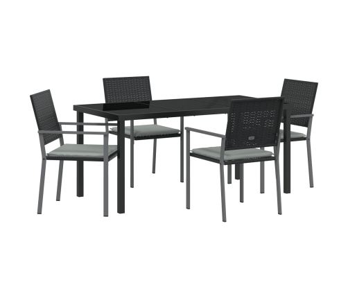 Juego de 3 Negro Poliratán 54x62.5x89 cm Duradero