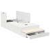Marco de cama con almacenamiento  Blanco Madera compacta