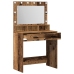 Mesita de Tocador  con Luces LED de Madera Vieja 79x41x135 cm