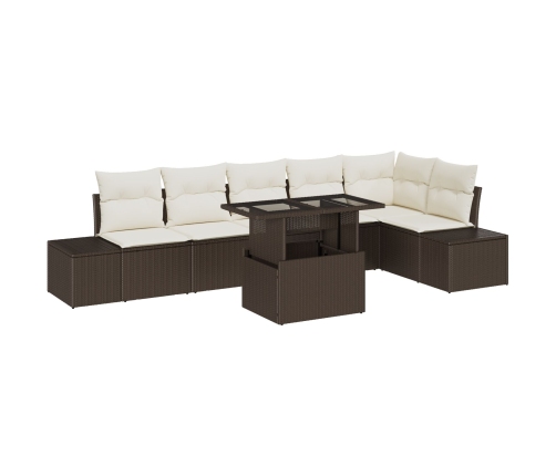 Conjunto de sofá de jardín  Set de 7 Marrón Ratán
