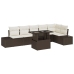 Conjunto de sofá de jardín  Set de 7 Marrón Ratán
