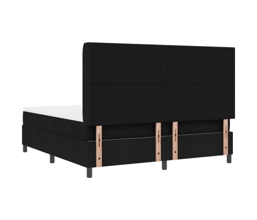 Cama con somier y colchón  Negro 180x200 cm Tela