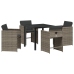Set de Comedor de Jardín  de 5 Piezas con Cojines Gris Poliratán