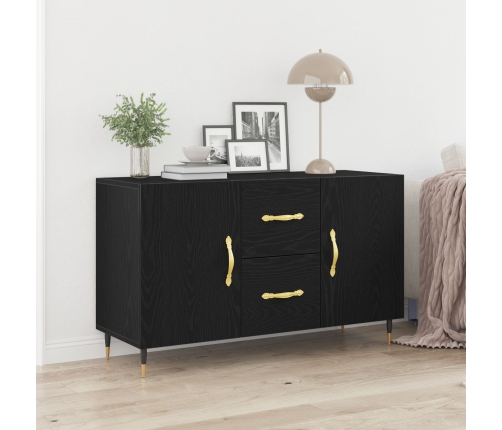 Aparador Negro de Roble 100x36x60 cm de Madera Elaborada
