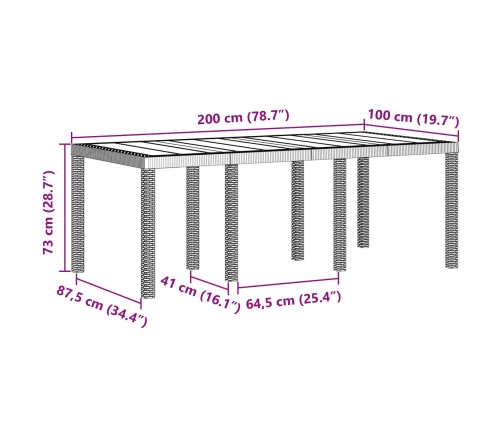 Conjunto de Comedor de Jardín de 9 Piezas Antracita Polipropileno