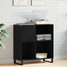 Armario de Discos  Roble Negro 84.5x38x90 cm Madera de Calidad