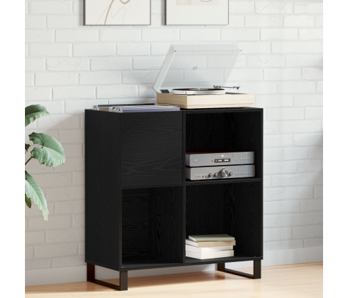Armario de Discos  Roble Negro 84.5x38x90 cm Madera de Calidad