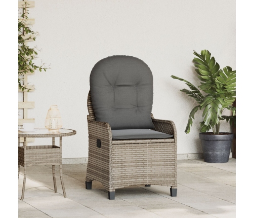 Sillón Reclinable  con Cojín Gris de Ratán Poliéster