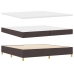 Cama Box Spring  con Colchón y Banco Marrón Oscuro 200x200 cm Tela