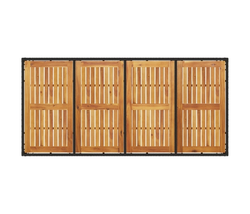 Conjunto de Comedor de Jardín  de 9 Piezas con Cojines Negros de Rattan Sintético