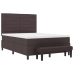 Cama con Base de Resortes con Colchón y Banco Marrón Oscuro 160x200 cm Tela