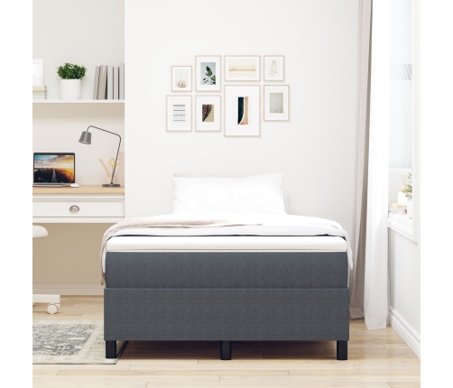 Cama con Box Spring y Colchón Gris Oscuro 120x200 cm Tela de Corduroy