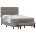 Cama con Box Spring con Colchón y Banco Taupe 140x190 cm Tela