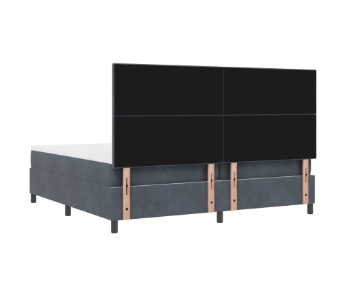 Cama con somier y colchón  Gris oscuro 200x200 cm Terciopelo