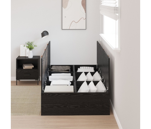 Estructura de Cama  Roble Negro 75x190 cm Madera Fina