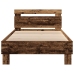 Estructura de Cama  con Luces LED Madera Vieja 75x190 cm Madera de Ingeniería