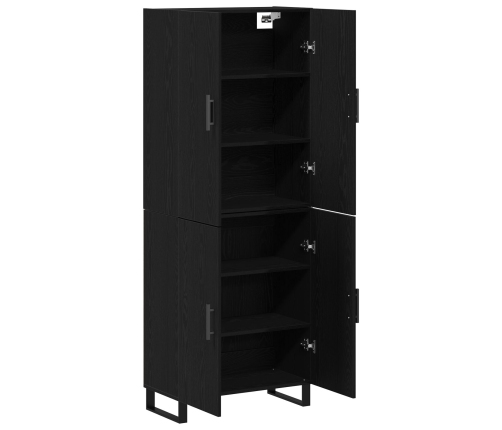 Armarios 2 pcs Negro Roble 69,5x34x180 cm Madera Elaborada